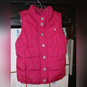 Old Navy Pink Puffer Vest with Button Zipper Closure